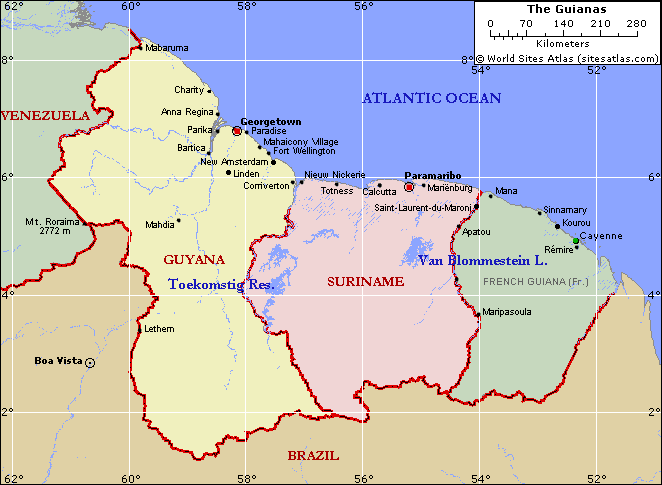 regionen karte von Französisch Guayana